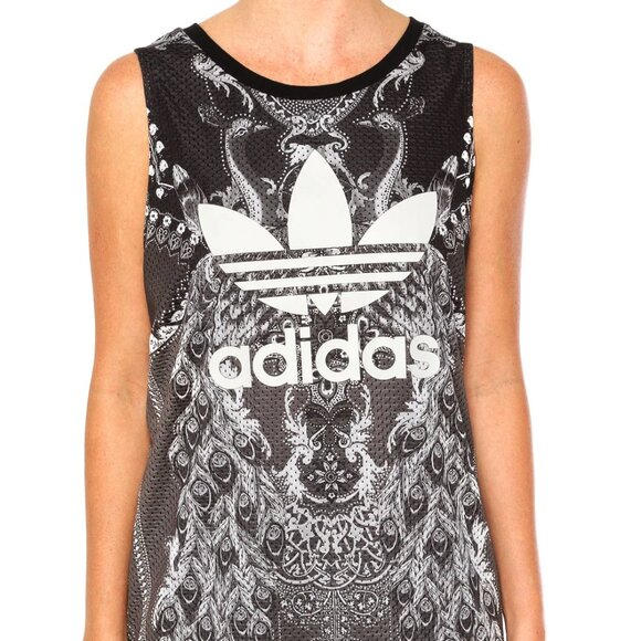 ADIDAS ORIGINALS Pavao Printed Tank Dress - Black - Size XS - Picture 9 of 13